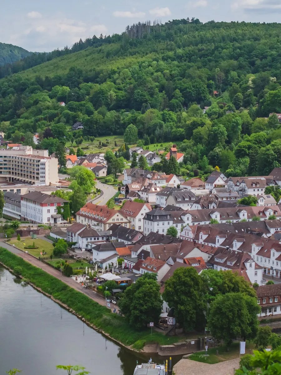 Blick über die Altstadt von Bad Ems und die Lahn
